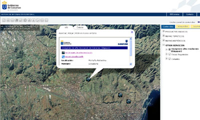 Visor IDECanarias con Servicio imágenes Gigapan