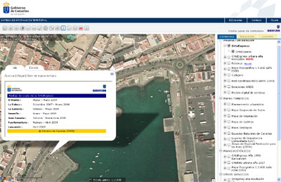 Servicio de OrtoExpress desde el visor de IDECanarias