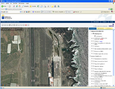 Servicio OrtoExpress 2009 desde el visor de IDECanarias (La Palma)