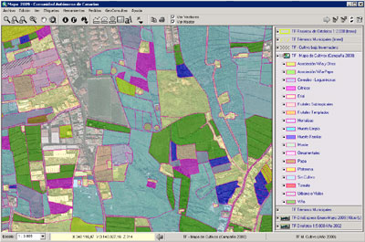 Aspecto del Mapa de Cultivos en Tenerife Aspecto del Mapa de Cultivos en Tenerife