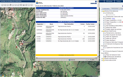 Servicio de Explotaciones Ganaderas desde el visor de IDECanarias