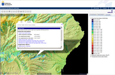 Servicio de Mapa Solar desde el visor de IDECanarias