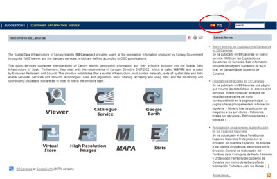 Botones para combinar idiomas en IDECanarias