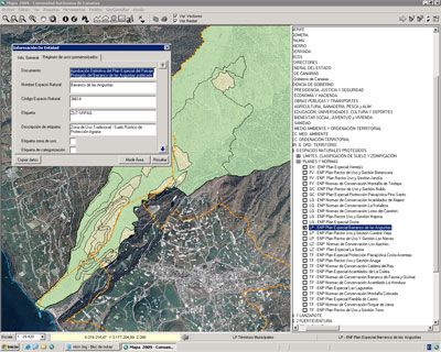 Vista Plan Especial Barranco de las Angustias en MAPA