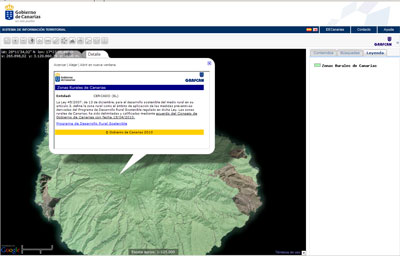 Servicio de Zonas Rurales desde el visor de IDECanarias