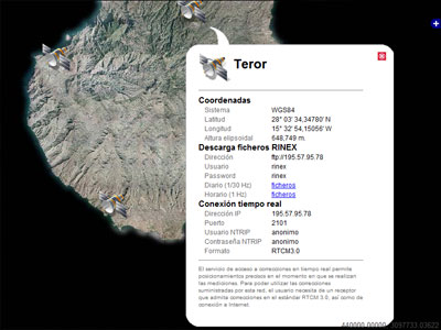 Mapa de antenas GNSS con IDECanarias y OpenLaters