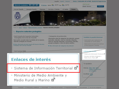 Acceso al visor de IDECanarias desde la web del Cabildo de Tenerife