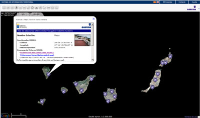 Estaciones GNSS desde el visor de IDECanarias