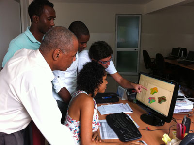 Instante de la formación GIS a los técnicos en Cabo Verde