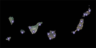 Red Geodésica Activa de Canarias desde el visor de IDECanarias