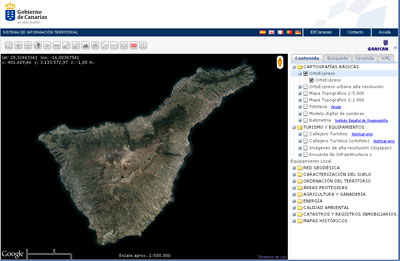 Nueva OrtoExpress de Tenerife desde el visor de IDECanarias