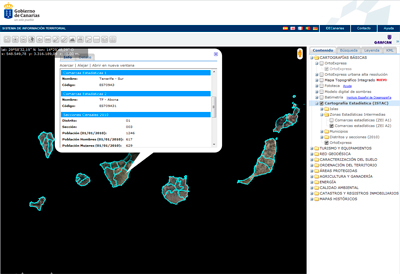 Servicio de Cartografía Estadística desde el visor de IDECanarias