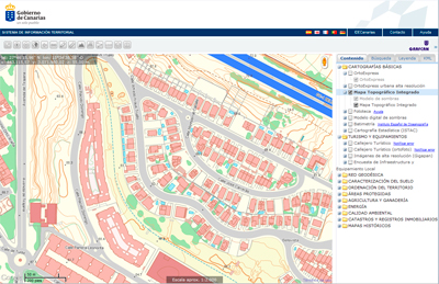 Mapa Topográfico Integrado desde el visor de IDECanarias