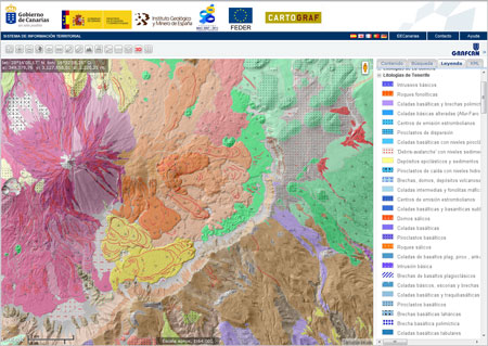 Mapa Geológico desde el visor de IDECanarias