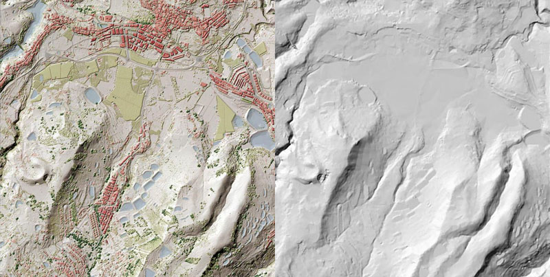 Comparativa Modelo de Terreno LIDAR - Modelo de Sombras (Topográfico)