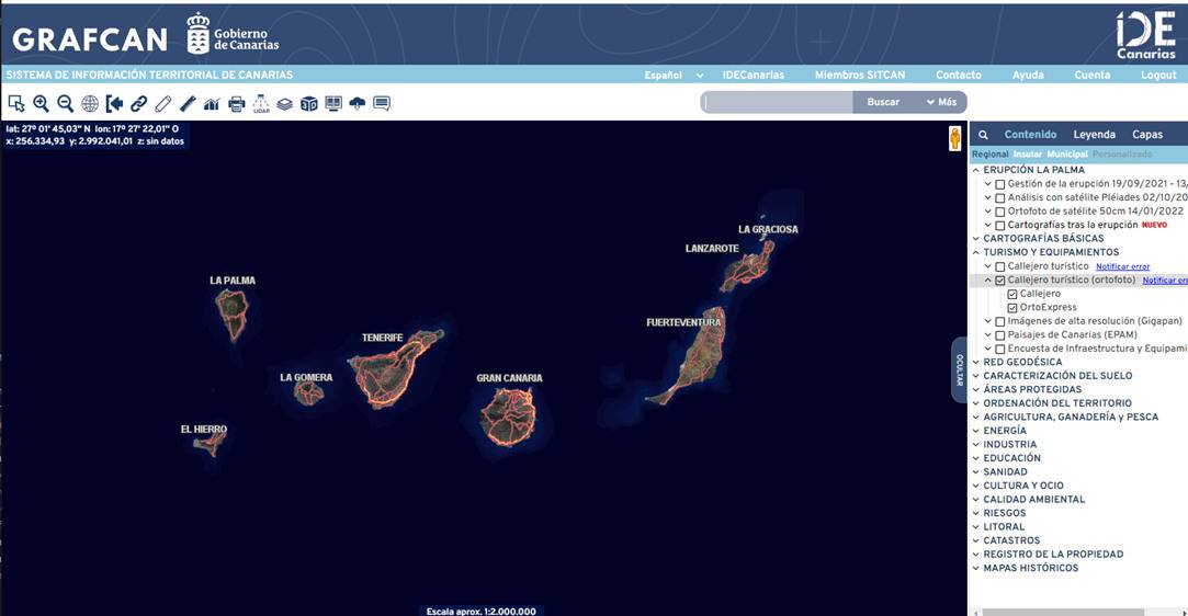 Infraestructura de Datos Espaciales de Canarias - IDECanarias - GRAFCAN