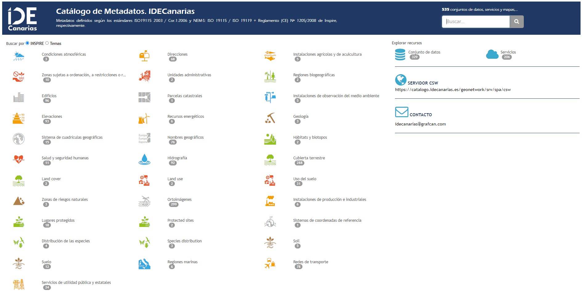 Infraestructura de Datos Espaciales de Canarias - IDECanarias - GRAFCAN